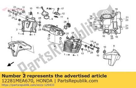 Fin, cylinder head (rr. r 12281MEA670 Honda