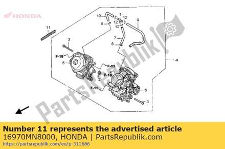 Alambre, protector de tubo (a) 16970MN8000 Honda