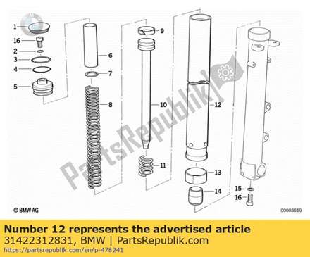 Stanchion (from 08/1991) 31422312831 BMW
