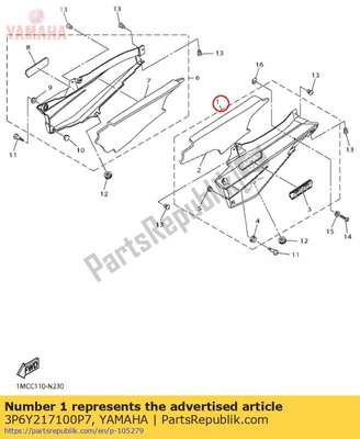 Cover, side 1 3P6Y217100P7 Yamaha