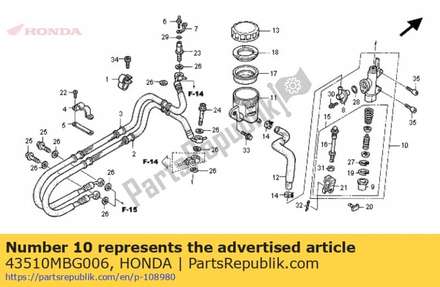 Cilinder onderstel, rr. m 43510MBG006 Honda