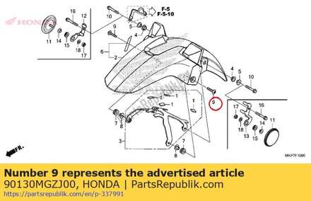 Screw, pan, 6x30 90130MGZJ00 Honda