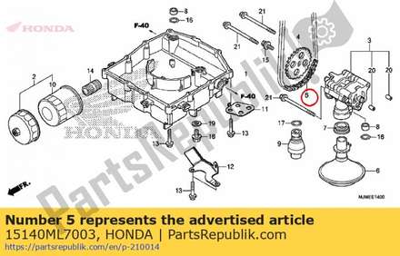 Catena, pompa dell'olio (48l) 15140ML7003 Honda
