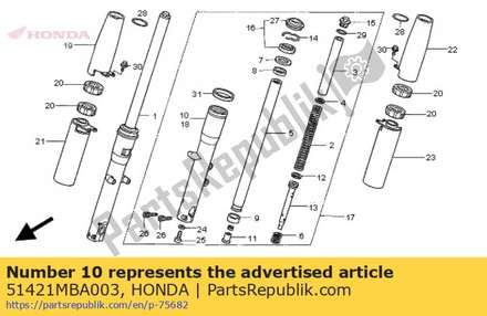 Case comp., r. bodem 51421MBA003 Honda