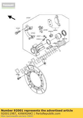 Perno, casquillo, embridado, 6 920011987 Kawasaki