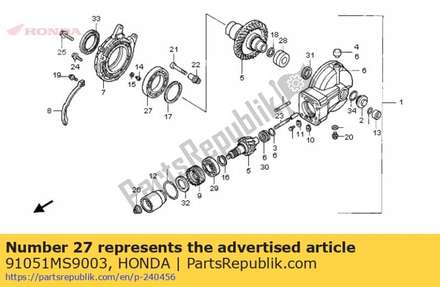 Bearing, radial ball, 85x120x18 91051MS9003 Honda