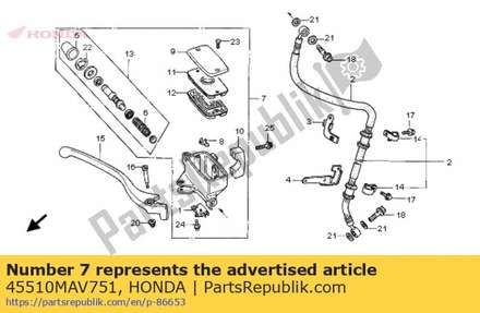 Cilinderonderdeel, fr. remmeester (nissin) 45510MAV751 Honda