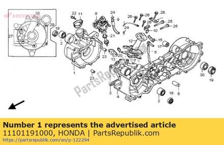 Crank case,r. 11101191000 Honda