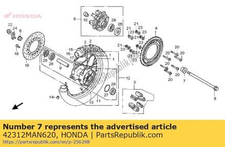 Collar, rr. wheel side (b) 42312MAN620 Honda