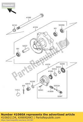 Gear-meter screw,8t bn125-a1 410601134 Kawasaki