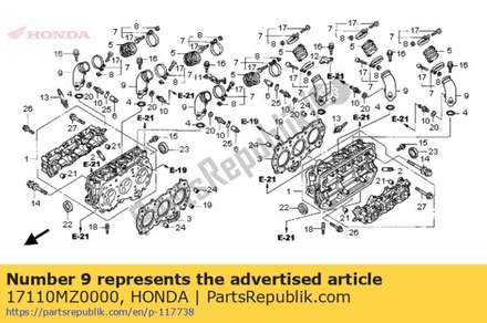 Manifold, intake 17110MZ0000 Honda