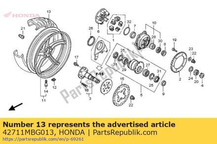 Tire,rr(bs) 42711MBG013 Honda
