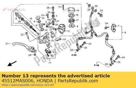 Hose, master cylinder oil 45512MAS006 Honda