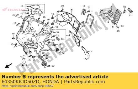 Panel, inner cover *r302m* (r302m velvet red metallic) 64350KRJD50ZD Honda