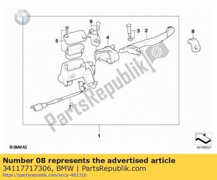 Pipe clamp right 34117717306 BMW