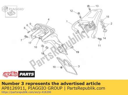 Number-plate extension AP8126911 Piaggio Group