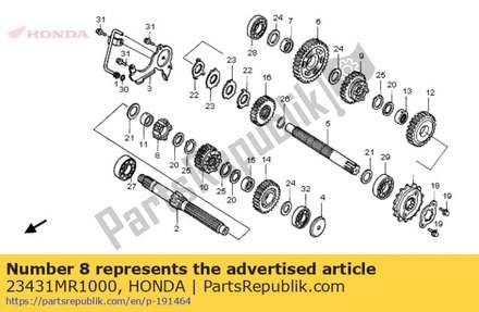 Gear, mainshaft second (20t) 23431MR1000 Honda