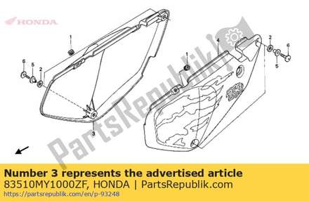 Cover set, r. side (wl) *type2 * (type2 ) 83510MY1000ZF Honda