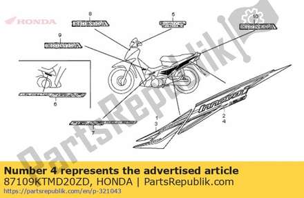 No description available at the moment 87109KTMD20ZD Honda