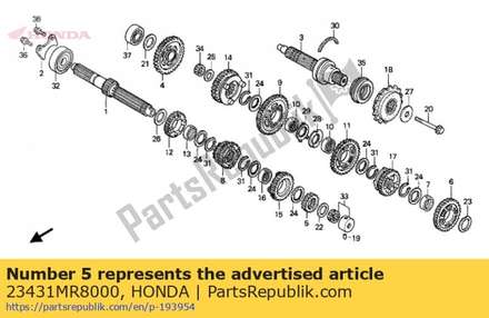 Versnelling, m-2 23431MR8000 Honda