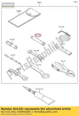 Tool-wrench,box,8&10m 921101160 Kawasaki