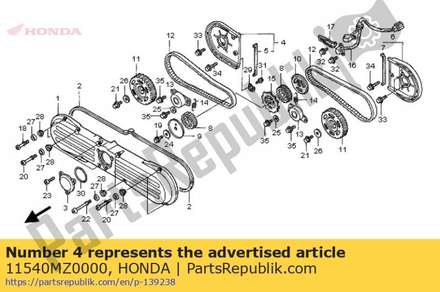 Cover comp., r. timing belt 11540MZ0000 Honda