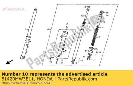 Case comp., r. bottom (showa) 51420MW3E11 Honda