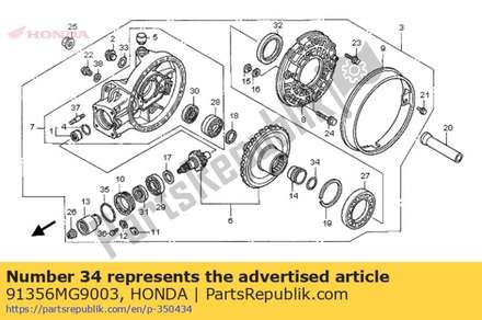 O-ring, 39,5x2,4 (arai) 91356MG9003 Honda