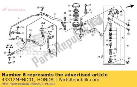 Hose comp. c, rr. brake 43312MFND01 Honda