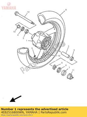 Cast wheel, front 4EB2516800WN Yamaha