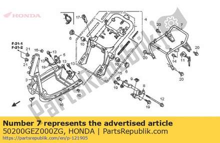 Seat rail comp. *r134 * 50200GEZ000ZG Honda