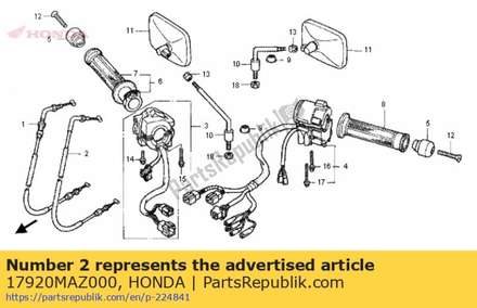 Cable comp. b, throttle 17920MAZ000 Honda