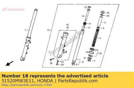 Case comp., l. bottom (showa) 51520MW3E11 Honda