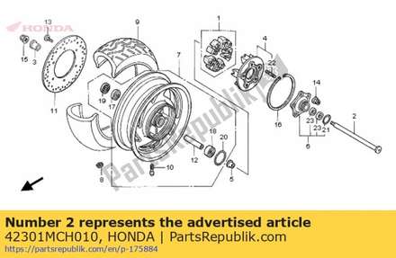 Axle, rr. wheel 42301MCH010 Honda