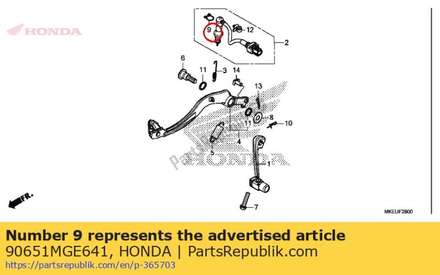Clip, switch cover 90651MGE641 Honda