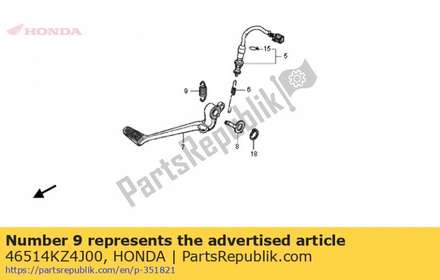 Spring, brake pedal 46514KZ4J00 Honda