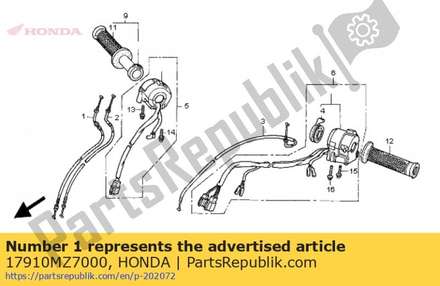 Cable comp. a, throttle 17910MZ7000 Honda