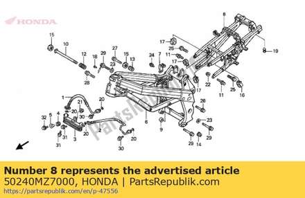 Seat rail comp. 50240MZ7000 Honda