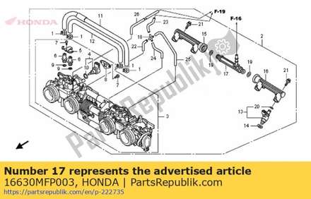 T-joint,fuel 16630MFP003 Honda