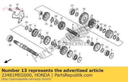 Gear, countershaft fourth (24t) 23481MEG000 Honda