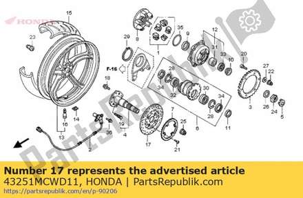 Disk, rr. brake 43251MCWD11 Honda