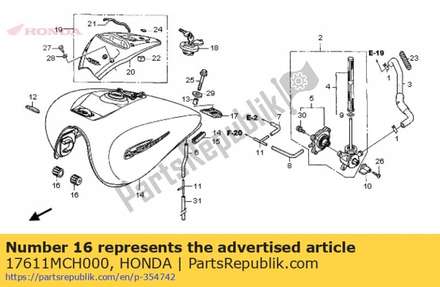 Cushion, fuel tank fr. 17611MCH000 Honda