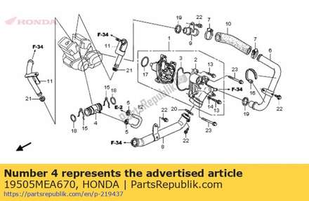 Joint,water (fr-r 19505MEA670 Honda