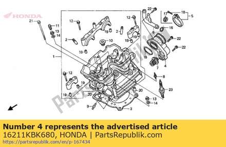 Insulator,carbure 16211KBK680 Honda