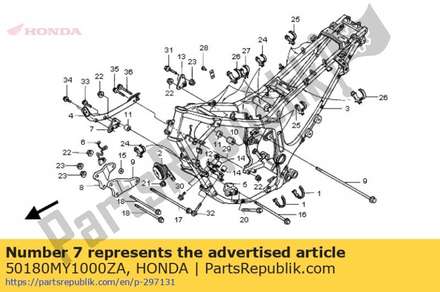 Plaat, r. motorhanger l 50180MY1000ZA Honda