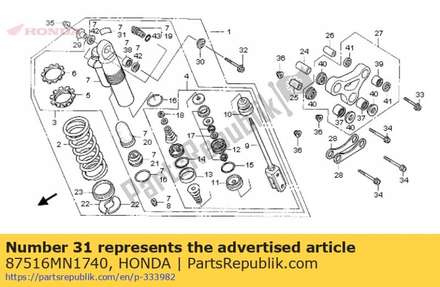 Label, rr. damper warning (french) 87516MN1740 Honda