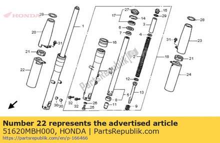 Cover comp., r. fr. vork onder 51620MBH000 Honda