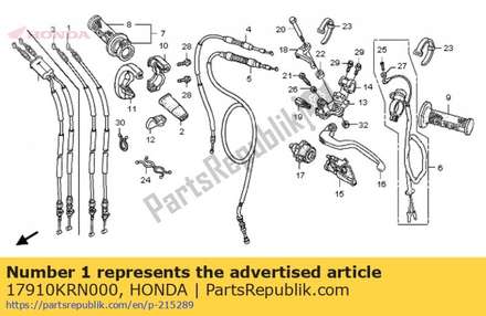 Cable comp. a, throttle 17910KRN000 Honda