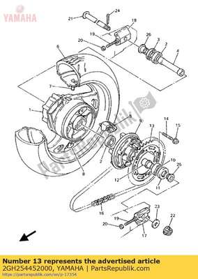 Gear sprocket wheel (45t) 2GH254452000 Yamaha