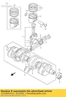 Platte, kurbel thr 1222843412 Suzuki